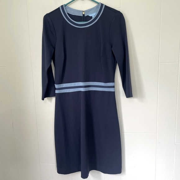 Draper James NWT Solid Persley Pointe Knee Length Dress Navy Nassau ~ Size S - Picture 1 of 11